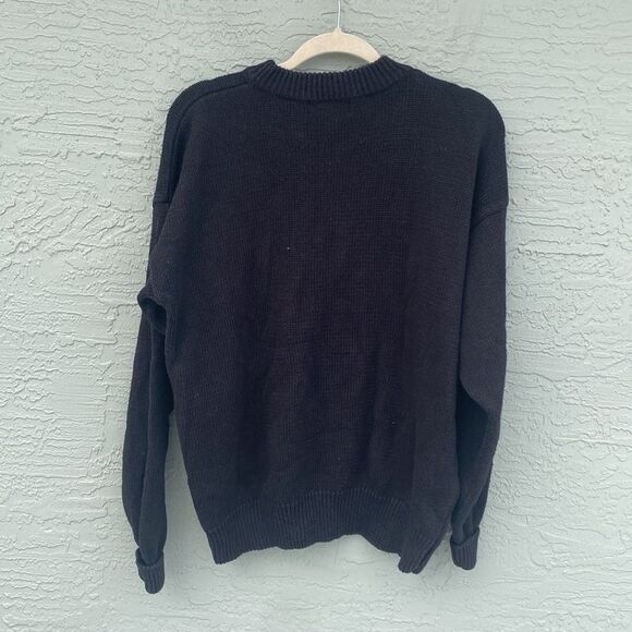 Vintage 1990s Structure Embroidered Knitted Sweater Sz M Pullover - Picture 2 of 6